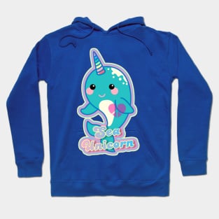 Sea Unicorn Narwhal Kawaii Design Hoodie